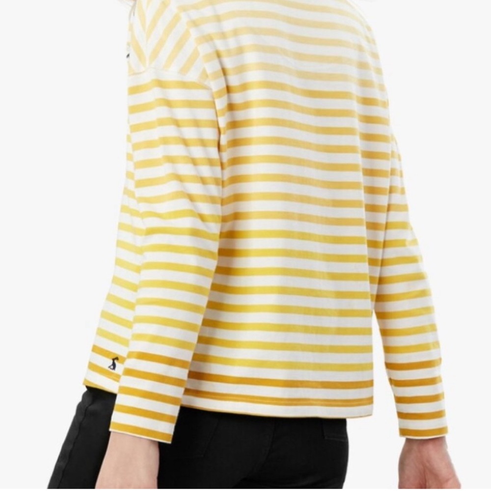 Joules bumble bee Marina yellow stripe long sleeve top plus size 22 cotton - Picture 10 of 16